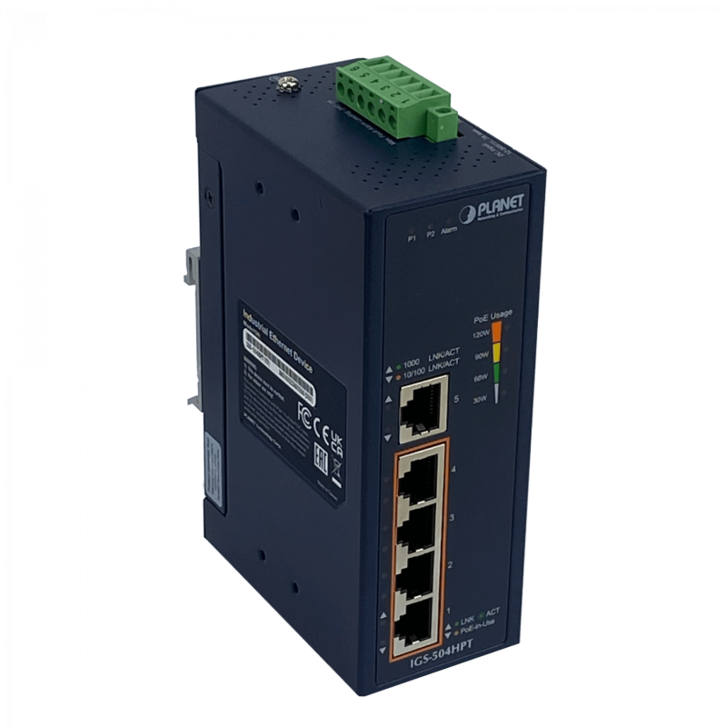 PLANET IGS-504HPT | Switch industrial PoE