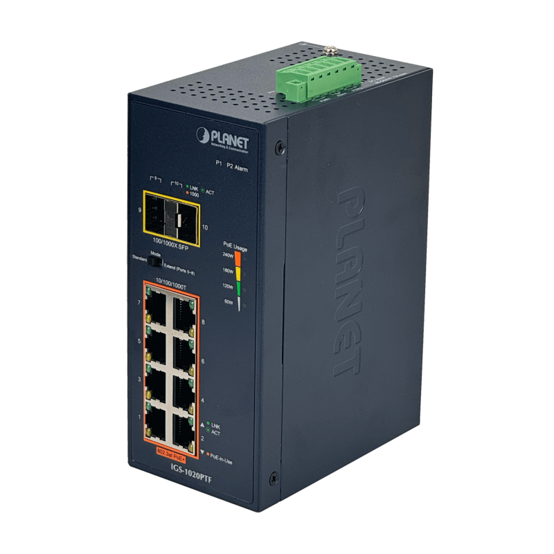 PLANET IGS-1020PTF | Switch industrial PoE