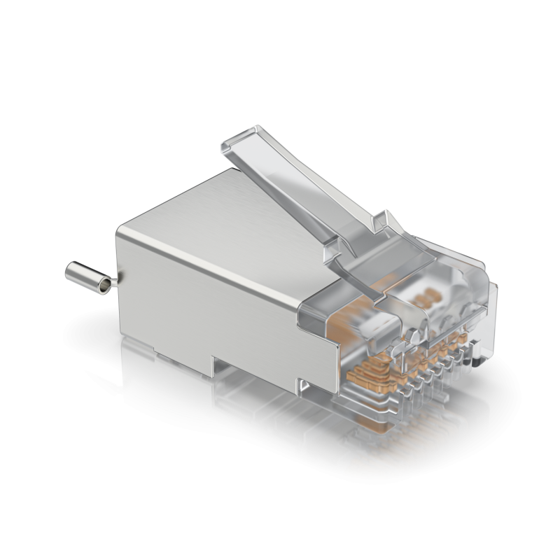 Ubiquiti UISP-SHD | Pack de 100 conectores RJ45 Cat5e blindados con tierra
