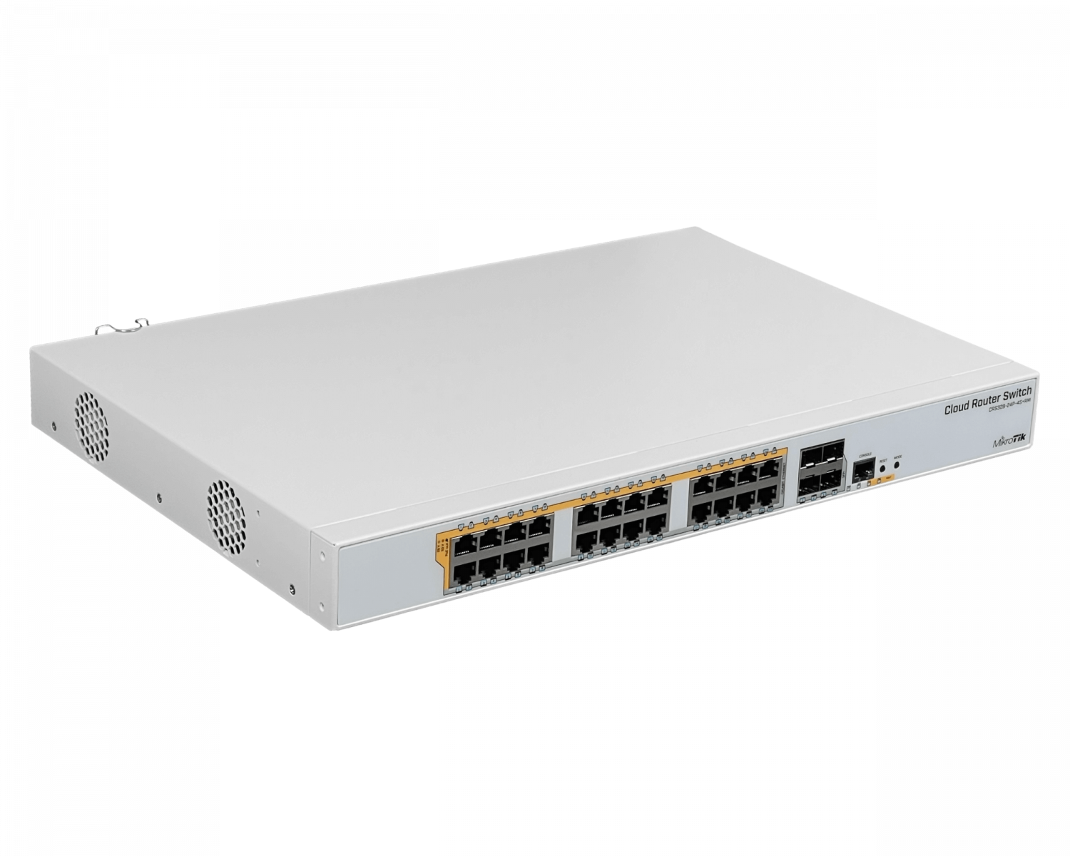 Switch MikroTik CRS328-24P-4S+RM con 24 puertos Gigabit PoE y 4 puertos SFP+